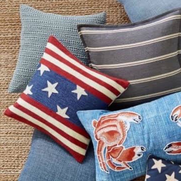 Pottery Barn Americana Red, White, and Blue Stars and Stripes Pillow Cover BN - Picture 4 of 16